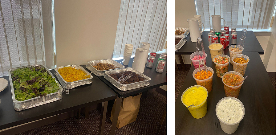 Food offered to participants at the gathering