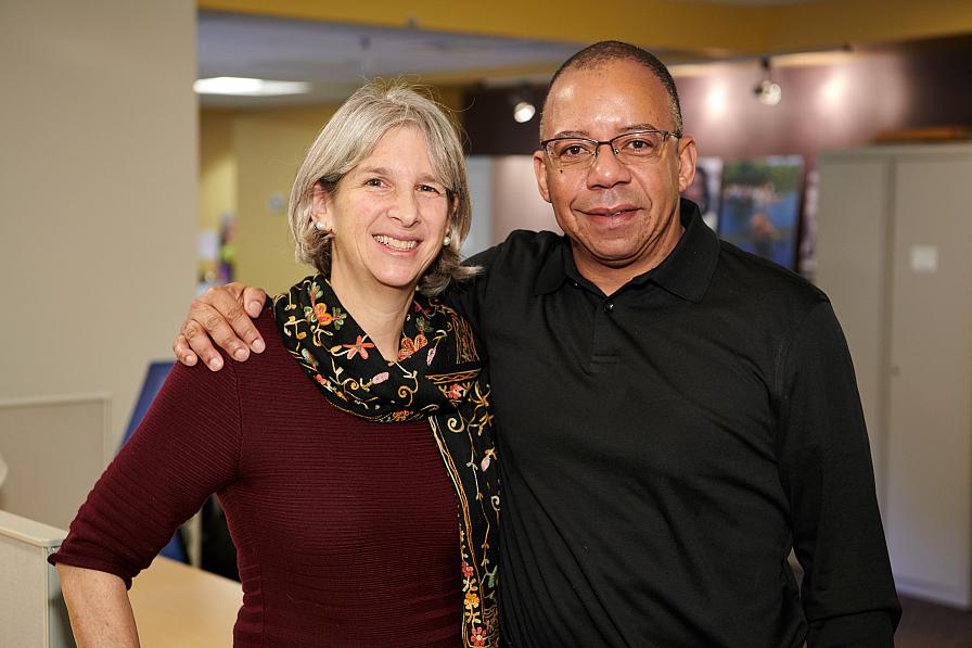 Susan Musinsky and Mark Watson at the SIF Open House, November 29, 2018